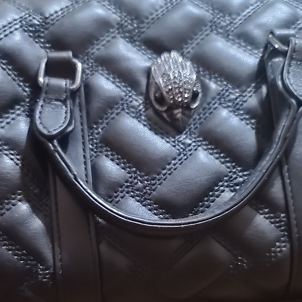 Kurt Geiger Black and Silver Quilted Shoulder Bag
